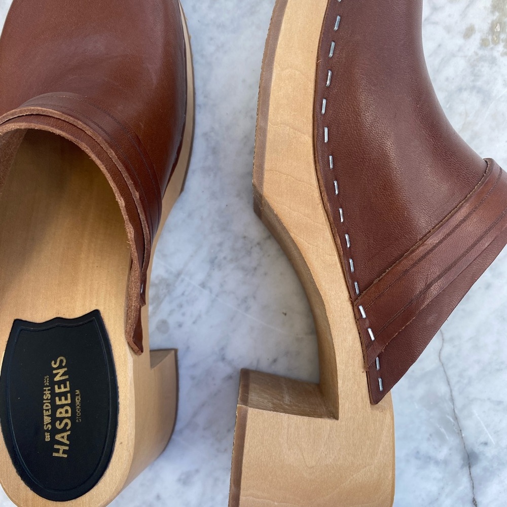 Swedish Hasbeens women’s platform clog